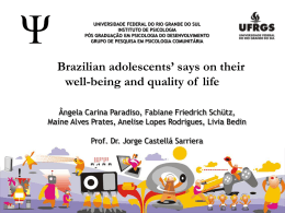 Brazilian adolescents` says on their well