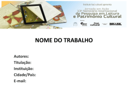 NOME DO TRABALHO