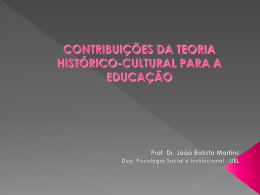 CONTRIBUIÇÕES DA TEORIA histórico cultural