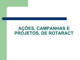Projetos, Ações e Campanhas de Rotaract e na sociedade em geral.
