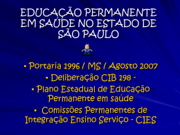 Educação Permanente em Saúde no Estado de São Paulo