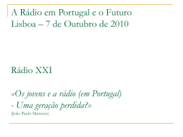Os jovens e a rádio (em Portugal) - Uma geração perdida?