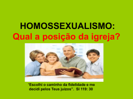 Palestra sobre homossexualismo