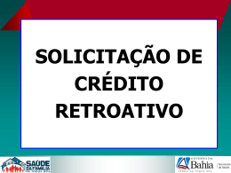 solicitação de crédito retroativo solicitação de crédito retroativo