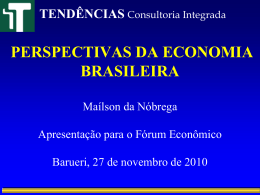 PERSPECTIVAS DA ECONOMIA BRASILEIRA