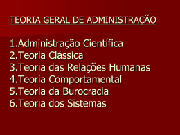 TEORIA GERAL DE ADMINISTRAÇÃO 1.Administração Científica 2