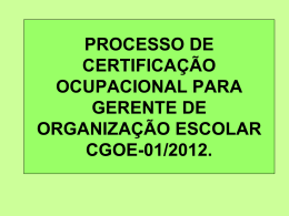 Certificação Ocupacional GOE