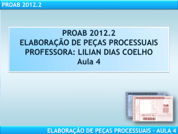 PROAB 2012.2 ELABORAÇÃO DE PEÇAS PROCESSUAIS