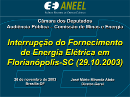 Interrupção do Fornecimento de Energia Elétrica em Florianópolis