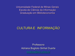 Universidade Federal de Minas Gerais Escola de Ciência
