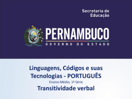 Transitividade verbal - Governo do Estado de Pernambuco