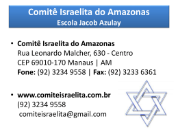 Comitê Israelita do Amazonas Escola Jacob Azulay TURMA BEIT