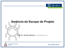 Gerência de Escopo - Universidade Federal do Pará