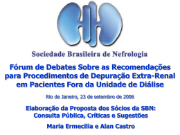 proposta do relator - Sociedade Brasileira de Nefrologia