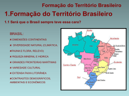 Formação do Território Brasileiro II