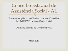 Financiamento do Controle Social - Assistência e Desenvolvimento