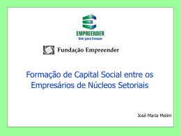 Formação de Capital Social entre os Empresários de Núcleos