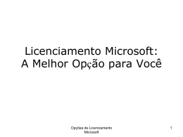Opções de Licenciamento Microsoft