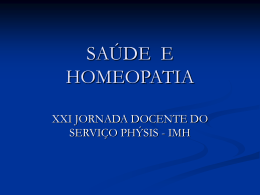 saúde - Serviço Phýsis de Homeopatia