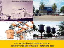 RAZÃO OPERACIONAL LIQUIDA - Eletrobras Distribuição Rondônia
