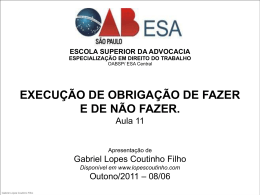 OBRIGAÇÕES DE FAZER - Gabriel Lopes Coutinho Filho