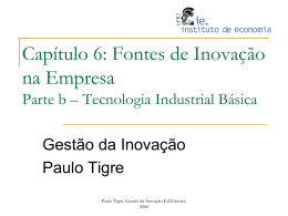 Capítulo 6b: Fontes de Inovação na Empresa Parte b – Tecnologia