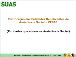 Certificação das Entidades Beneficentes de Assistência Social