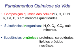 Fundamentos Químicos da vida (Água e Sais Minerais)