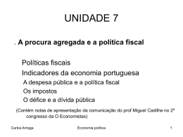 unidade 7 : a procura agregada e as políticas fiscais