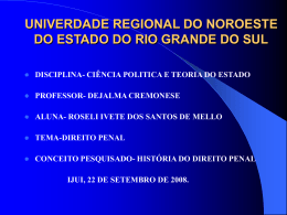 UNIVERDADE REGIONAL DO NOROESTE DO