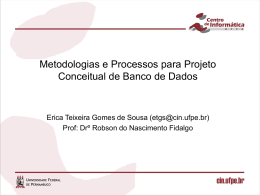 Metodologias e Processos para Projeto Conceitual de Banco de