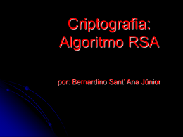 Algoritmos de Chave Pública (RSA)