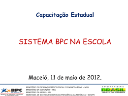 Apresentação Sistema BPC na Escola