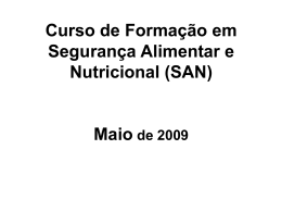 Curso de Formação em Segurança Alimentar e Nutricional (SAN)