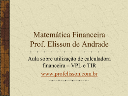 Matemática Financeira I Prof. Elisson de Andrade
