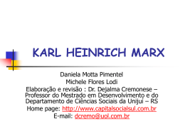KARL HEINRICH MARX - Capital Social Sul