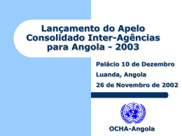 Donors´ Meeting 2002 Appeal for Angola