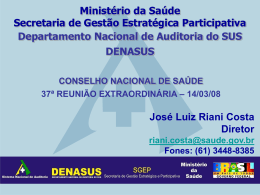 Apresentação - DENASUS - José Luiz Riani Costa