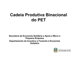 Cadeia da Economia Solidária Binacional do PET
