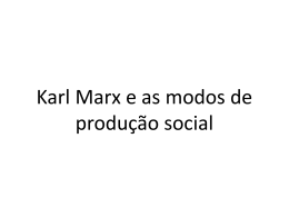Karl Marx e as modos de produção social