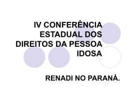 Realização da Conferência Municipal da Pessoa Idosa