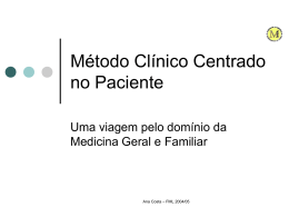 Tema3 - O método clínico centrado no paciente