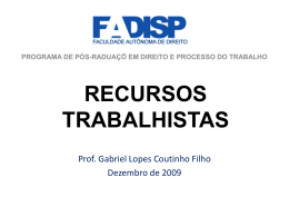 recursos trabalhistas - Gabriel Lopes Coutinho Filho