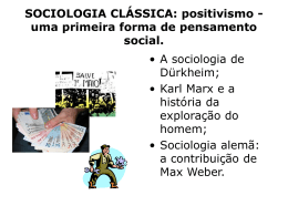 SOCIOLOGIA CLÁSSICA: positivismo