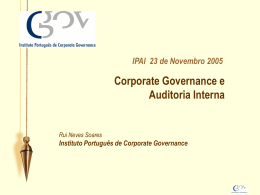 Consulte a apresentação - Instituto Português de Corporate