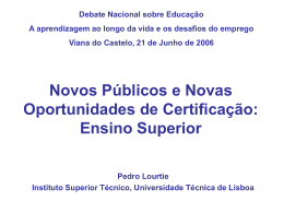 Ensino Superior - Prof. Pedro Lourtie