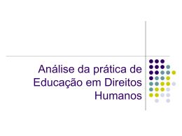 Análise da prática de Educação em Direitos Humanos