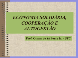 Economia solidária cooperação e auto-gestão