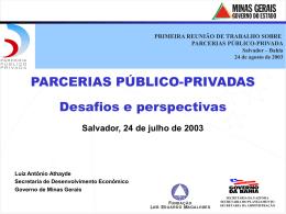 Parcerias Público - Privadas - Desafios e Perspectivas - Sefaz-BA