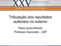 Paulo Ayres Barreto – Tributação dos resultados